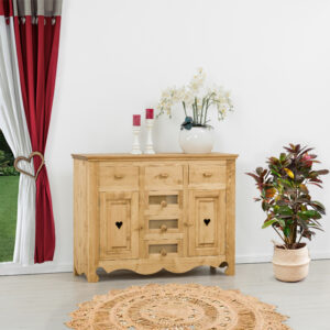 mobile in legno massello 2 ante 6 cassetti