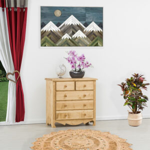 Comò 5 cassetti in legno massello