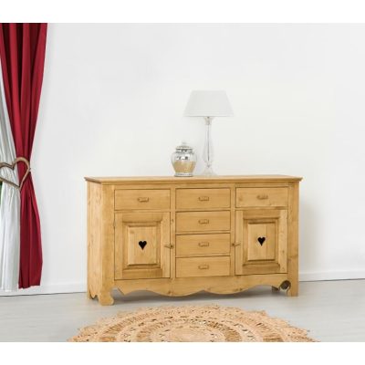 Base credenza 2 ante con cuore e 6 cassetti - LM-C10