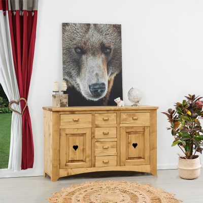 Base credenza 2 ante e 6 cassetti con cuori - LM-C2