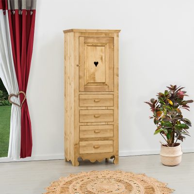 Bonnetiere 1 anta con cuore e 4 cassetti - LM-C39-1