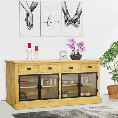 Base credenza 4 ante a vetro e 4 cassetti - LM-BF305-1