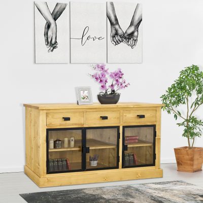 Base credenza 3 ante a vetro e 3 cassetti - LM-BF306-1