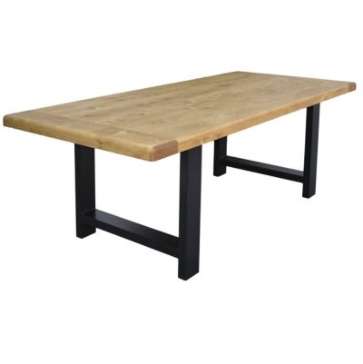 Tavolo rettangolare fisso basamento in metallo - LM-FO05-1