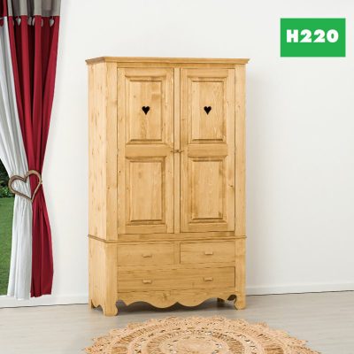 Armadio 2 ante con cuori e 3 cassetti - LM-C111 H220