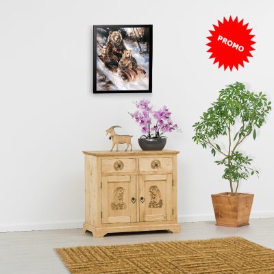 Base credenza 2 ante e 2 cassetti con intagli fatti a mano - LM-MC013 PROMO