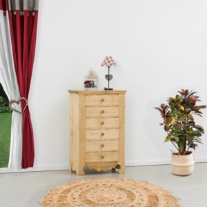 Cassettiera 6 cassetti in legno massello