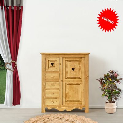 Mini armadio 2 ante con cuore e 4 cassetti - LM-C123 PROMO