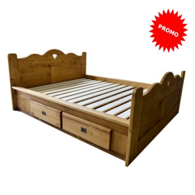 Letto rustico matrimoniale con cassetti - LM-C166CASS-C PROMO