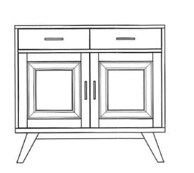 Base credenza 2 ante e 2 cassetti - LM-VIN01