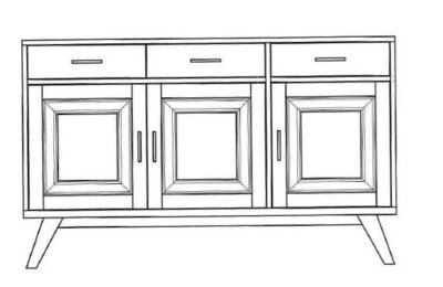 Base credenza 3 ante e 3 cassetti - LM-VIN05