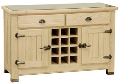 Mobile da lavoro piano in marmo 2 cassetti 2 ante e portabottiglie - LM-AV32