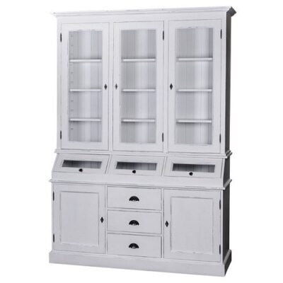 Credenza completa 5 ante (3 a vetro), 3 cassetti e 2 ante a ribalta - LM-PS24BAS+SUP