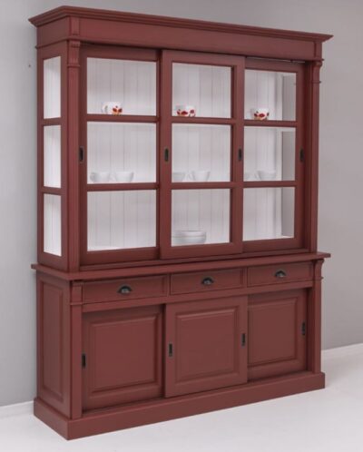 Credenza completa 6 ante scorrevoli (3 a vetro) e 3 cassetti - LM-PS727BAS+SUP