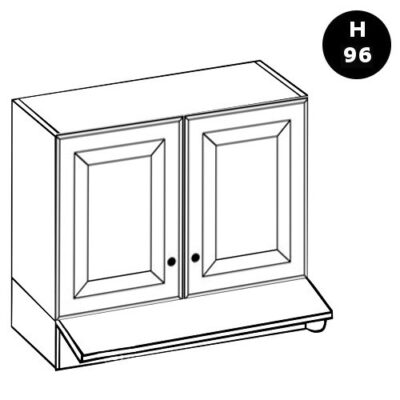 Cappa H96 on gruppo estraibile da 90 cm 2 ante - LM-KM090