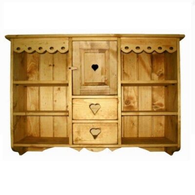 Piattaia 1 anta con cuore, 2 cassetti e 6 vani - LM-C218