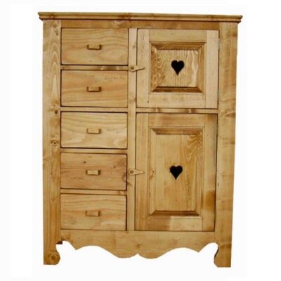 Dispensa 2 ante con cuore e 5 cassetti - LM-C152