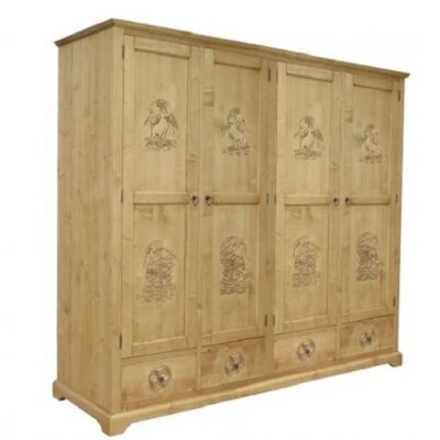 Armadio 4 ante e 4 cassetti con intagli - LM-MC007-2