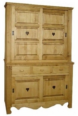 Credenza 4 ante scorrevoli con cuori e 3 cassetti - LM-C139bis