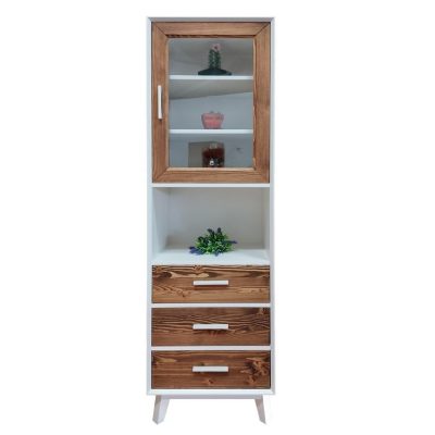 Colonna 1 anta a vetro 3 cassetti e 1 vano - LM-NOSW17