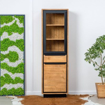 Vetrina 1 anta in vetro, 1 anta, 1 cassetto – LM-RE009